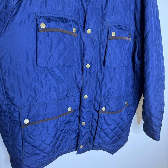 Boulder Creek Men's Navy Blue Lightweight Quilted Jacket, Corduroy Accents, 4XL - Picture 3 of 11